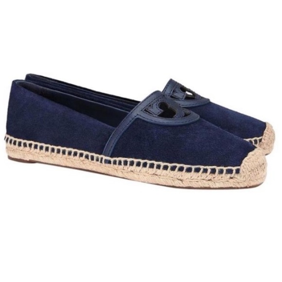 Tory Burch Shoes - TORY BURCH SIDNEY ESPADRILLE SPLIT SUEDE VEGAN LEATHER